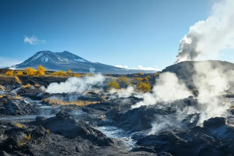 an image of a volcano and dried lava with fumes or gas symbolizing Achieving Operational Resilience