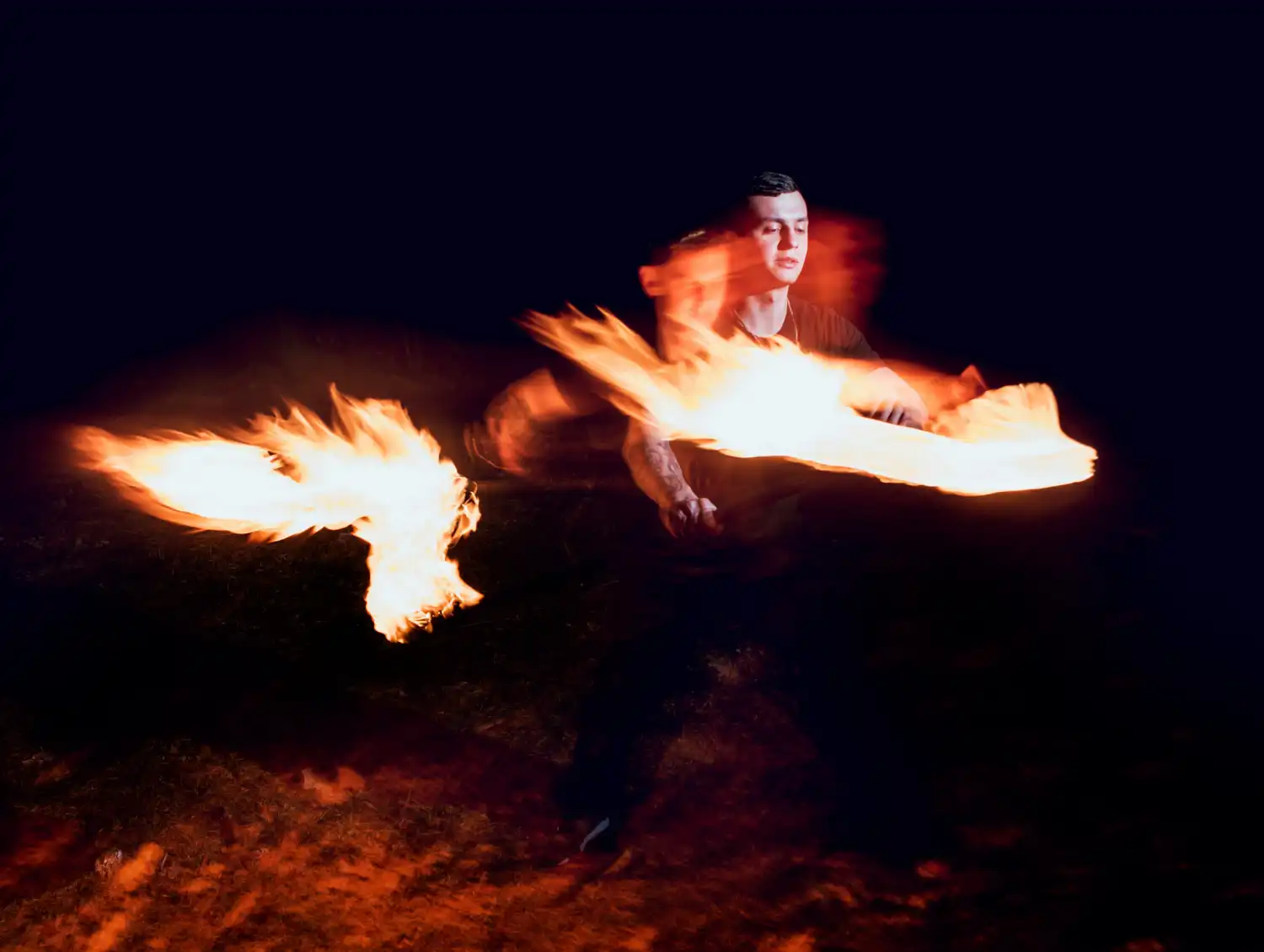 an image of a flame dancer during an intense performance, symbolising the potential negative consequences firms may face without a proper AML/CTF Risk Assessment from DBA Advisory
