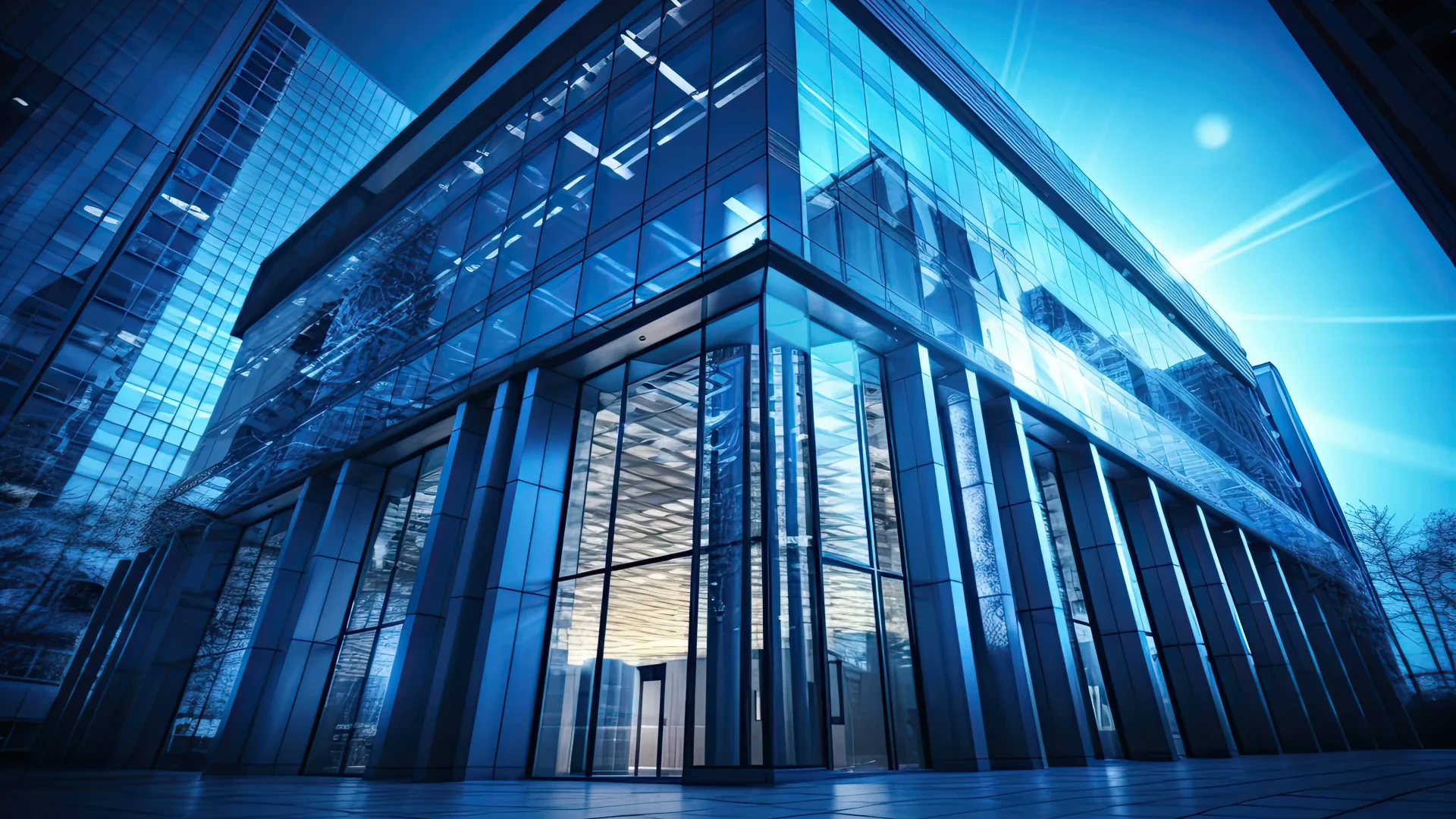 blue-bank-building-with-financial-signs-background-concept-business-financial-symbol-copy