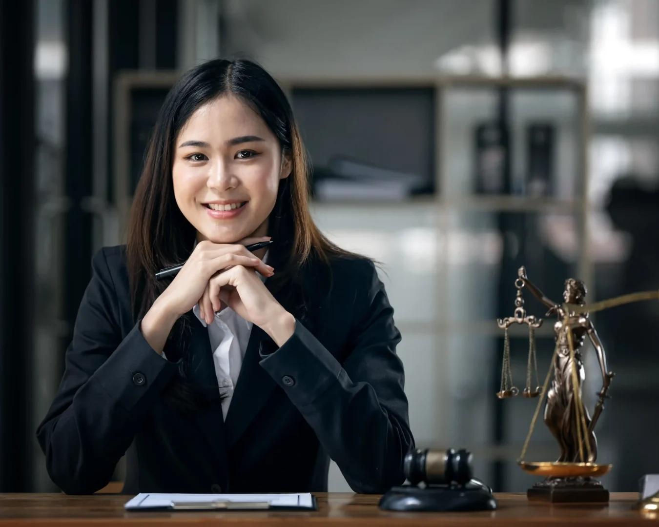 portrait-beautiful-female-lawyer-sitting-desk-smiling-camera-copy